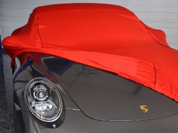 Autoabdeckung Indoor Car-Cover Größe M 405x165x120cm Satin rot