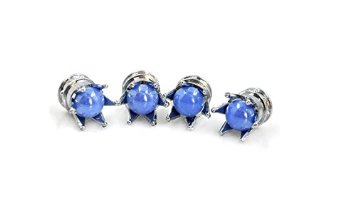 Cappucci delle valvole Royal Blue Pearl Silver Crown