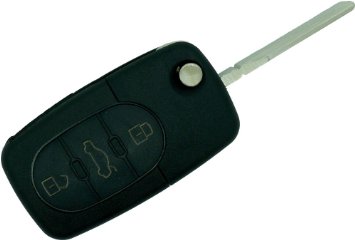 Chequers Motorstore Audi A2 A3 A4 A6 A8 3 Button Key Fob Case Remote Key Fob 2032 Battery & Blade