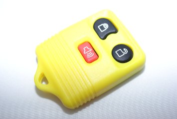 Chequers Motorstore Ford Transit Connect 4 ecc.. 3 Pulsante telecomando giallo portachiavi con bottone rosso