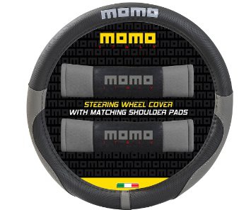 Momo SWCK007BG Shp 007 Coprivolante per Auto Universali, Nero/Grigio