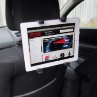 Motionperformance Essentials - Supporto girevole e ribaltabile da auto, per iPad, DVD e tablet, colore: Nero