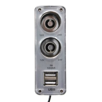 Pixnor WF-0023 Dual-USB uscita 2-way auto accendisigari presa Splitter adattatore per caricabatterie