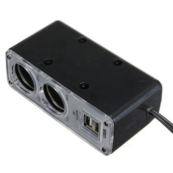 Pixnor WF-0023 Dual-USB uscita 2-way auto accendisigari presa Splitter adattatore per caricabatterie