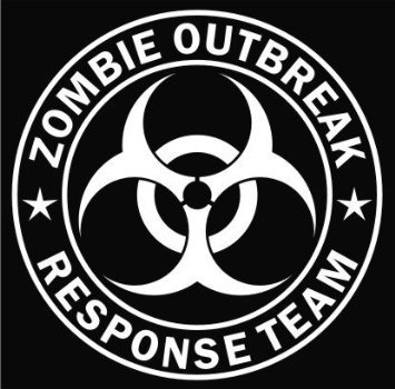 SKS Distribution ® Zombie Outbreak Response Team bianco Die-cut decalcomania del vinile Stickerer