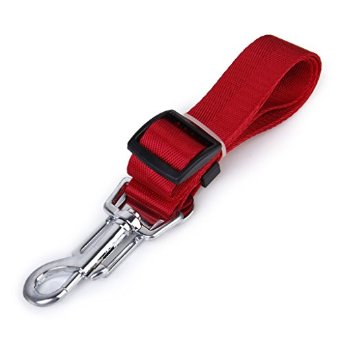 SODIAL (R) Cintura di sicurezza guinzaglio regolabile per cane Accessori auto (Rosso)