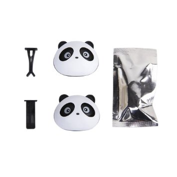 VORCOOL Coppia Di Panda Carino A Forma Di Profumo Deodorante Con Clip Per Condizionatore (Nero)