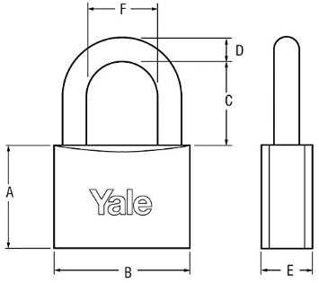 Yale Y1150040080 Lucchetto, 40 mm, Arco Lungo, Acciaio