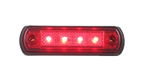 1 x 4 SMD LED rosso posteriore luce di indicatore laterale 12 V 24 V e-contrassegnato luce di posizione auto camion rimorchio camper caravan furgone tetto Cab top coda universale