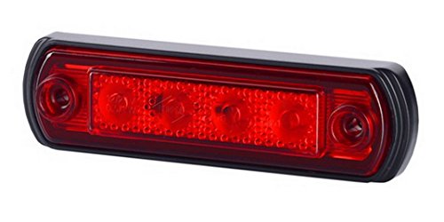 1 x 4 SMD LED rosso posteriore luce di indicatore laterale 12 V 24 V e-contrassegnato luce di posizione auto camion rimorchio camper caravan furgone tetto Cab top coda universale