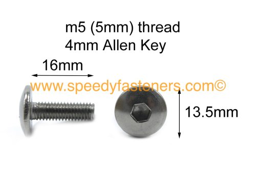 10 pezzi M5 5 mm moto carena bulloni e clip – stainless steel pan testa pulsante bulloni