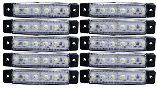 10 x LED 24 V bianco luci di posizione laterali per rimorchio caravan Camion per uomo