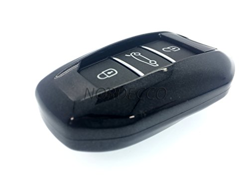 100% di alta qualità in plastica ABS dura case per Peugeot Smart KEYLESS 3 pulsante portachiavi telecomando nuovi modelli Peugeot 208 508 2008 2013 2014 2015 2016 (nero)