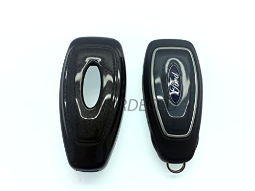 100% high quality ABS plastica dura portachiavi lucido protettiva custodia per Ford S-Max/B/C- max max/Focus/Mondeo/Kuga/Fiesta Fusion ST 3 Button Remote KEYLESS Smart Key Fob (nero)