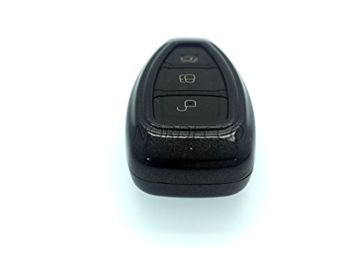 100% high quality ABS plastica dura portachiavi lucido protettiva custodia per Ford S-Max/B/C- max max/Focus/Mondeo/Kuga/Fiesta Fusion ST 3 Button Remote KEYLESS Smart Key Fob (nero)