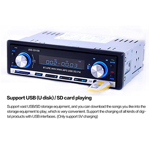 12 V auto stereo ricevitore radio FM MP3 audio Player supporto Bluetooth Phone con USB/SD MMC Port Car Electronics In-Dash 1 DIN