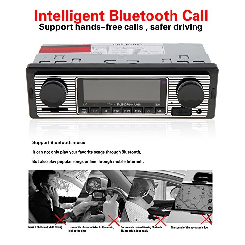 12 V Bluetooth autoradio 1 DIN stereo audio Player FM radio di sostegno/ingresso AUX/SD/USB con telecomando