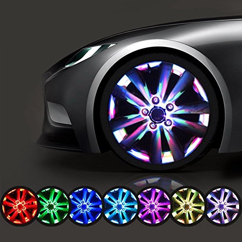 16 LED 4 modalità 7 colori auto Smart energia solare ruota luce impermeabile lampeggiante lampade colorate Modified pneumatici lampada 4 confezioni
