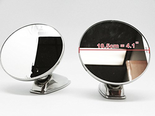 (2) 60, 70, 80, classico vintage, specchietti cromati set universale per qualsiasi auto