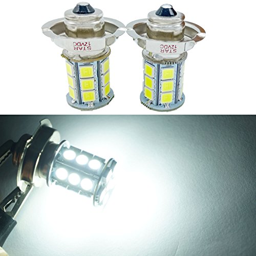 2 lampadine LED da 12 V, 24 SMD, 5050 P26S, per auto, moto, scooter, colore xeno bianco, 6000 K, 15 W