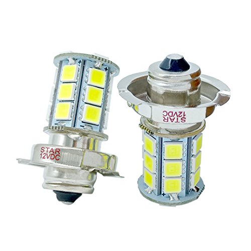 2 lampadine LED da 12 V, 24 SMD, 5050 P26S, per auto, moto, scooter, colore xeno bianco, 6000 K, 15 W