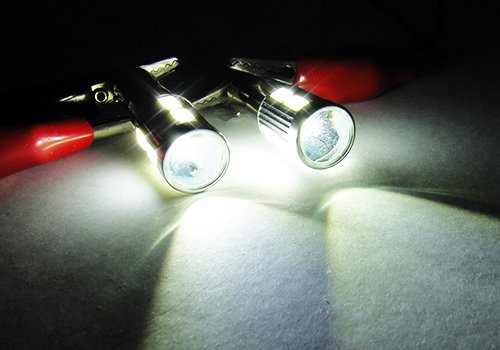 2 Lampadine per auto a LED CREE LUFFY 435 H21 W BAY9s, per luci di posizione, luce laterale DRL, luce bianca.
