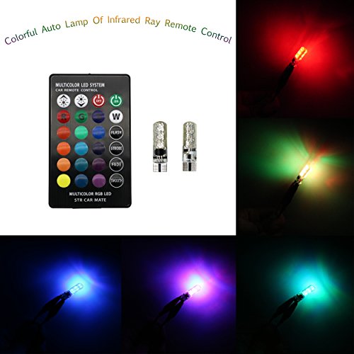 2 LED-Stimmungslichter, T10 5050 6SMD, RGB, mit Fernbedienung, Lampe/Stroboskoplicht/Leselampe