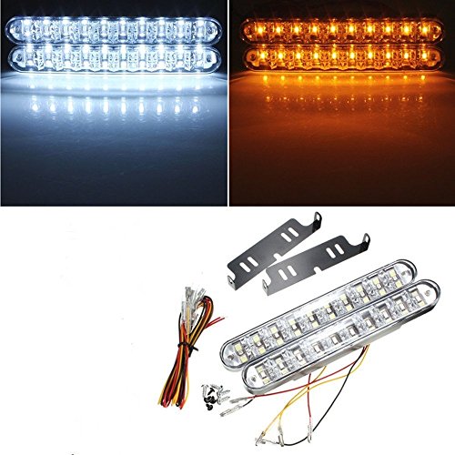 2 luci da 30 LED, 12 V, da usare come luci auto diurne e frecce, luci per auto professionali