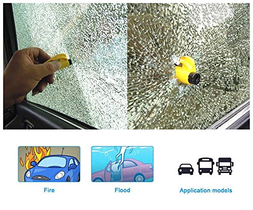 2 Pack Keychain Automobil Fuga Strumento taglia cinture finestra rompivetro veicolo auto sicurezza martello per l