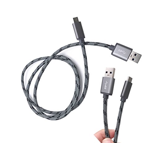 2-Pack USB 3.0 al cavo tipo C, FeliSun Nylon Corda intrecciata Connettore reversibile Cavo dati rapido per cavo Apple Apple Macbook, Chromebook Pixel, interruttore Nintendo, Samsung Galaxy S8 Plus e altro