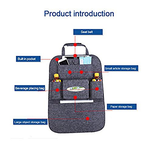 2 pezzi auto sedile posteriore organizzatore multi-pocket Travel Storag seggiolino auto della borsa con supporto per tablet, kick Mat, coprisedili