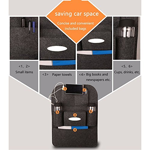 2 pezzi auto sedile posteriore organizzatore multi-pocket Travel Storag seggiolino auto della borsa con supporto per tablet, kick Mat, coprisedili