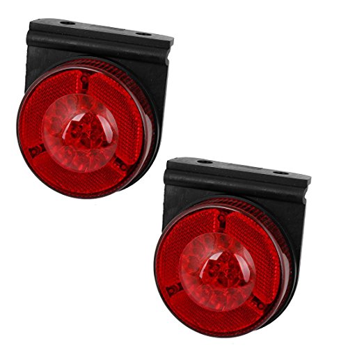 2 pezzi di plastica rotonda Shell 18 LED rosso Auto Auto Lato parete della lampada della luce