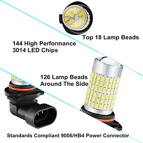 2 pezzi estremamente luminoso 9006 HB4 LED auto lampadina 3030 chip 54 SMD per luci diurne Runnig o auto fendinebbia fari Xenon 12 V bianco