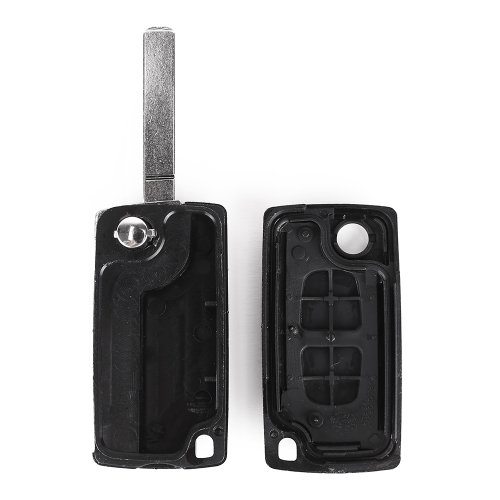 2 x 2 Button Remote Flip pieghevole chiave Fob Shell case replacement & Uncut Blade (avere vano batterie)