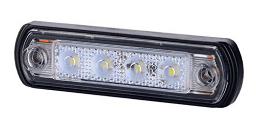 2 x 4 SMD LED bianco anteriore luce di indicatore laterale 12 V 24 V e-contrassegnato luce di posizione auto camion rimorchio camper caravan furgone tetto Cab top universale