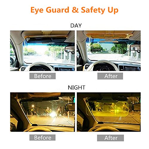 2 x auto visiera parasole extension, auto guida HD antiriflesso, Monojoy Day and Night Vision Eye schermo antiriflesso anti-UV anti-spruzzo parabrezza Extender