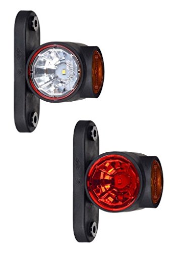 2 X LED gomma luce di posizione laterale Lampada 12 V 24 V con marchio di controllo E LUCE DI POSIZIONE AUTO CAMION Auto Lampadina Lampada Luce Bianco Rosso Arancione