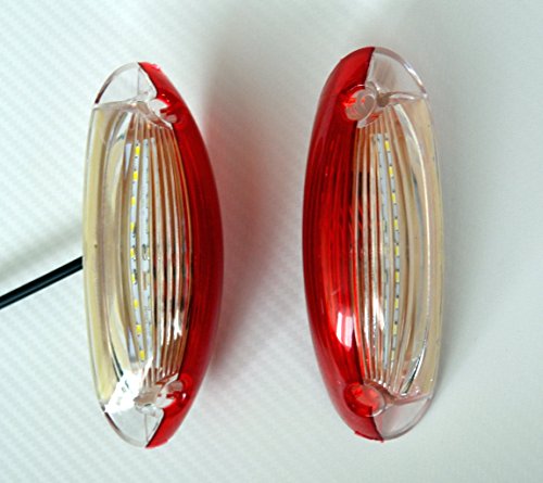 2 x LED Outline Side Vertical luci di posizione 24 V rosso bianco con 18 LED per Bus camion camper e caravan Chassis