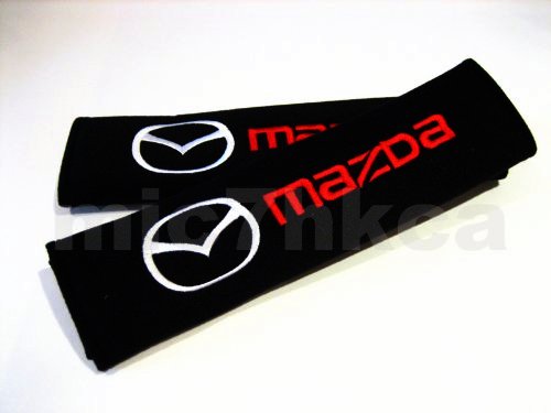 2 x Seat Cintura Tracolla Custodia Pastiglie per MAZDA COMPLETO CON STEMMA PULIZIA - TUTTI I MODELLI Mazda 2 3 6 CX-3 CX-5 MX-5 SPORT RECARO