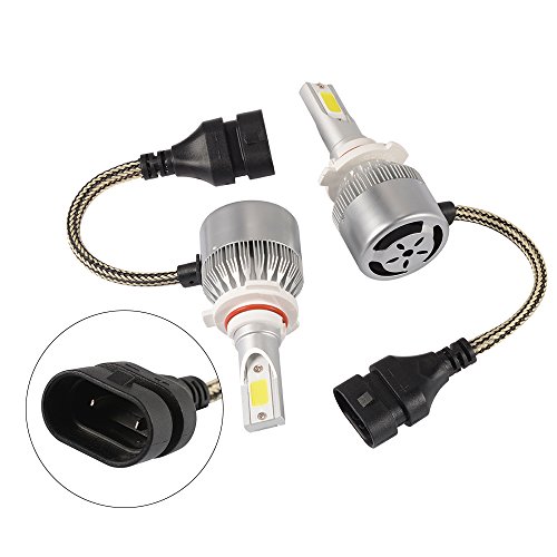 2pcs 10000LM 55W LED Car Headlight 9005 H10 HB3 Halogen Lamp Bulb Built-in Cooling Fan 6000K White