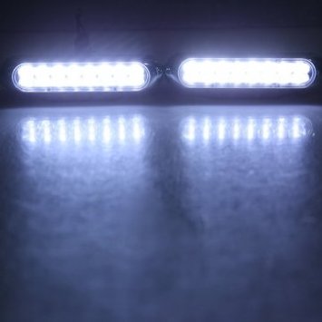 2X 16 LED Weiss Auto DRL Giorno Durata illumina la lampada Licht Beleuchtung