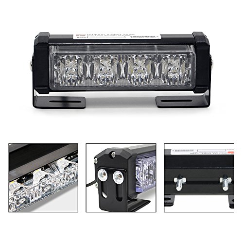 2x 4 LED lampeggiante stroboscopico, Mesllin 5 "20W / set Veicolo di emergenza auto Dash Light Light Bar 12V Lampada della polizia (blu)