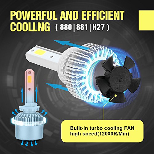 2x 880/881/H27 LED Lampadine 80W 8000LM 6000K Bianco COB LED Faro Bubi Kit - 1 anni di garanzia.