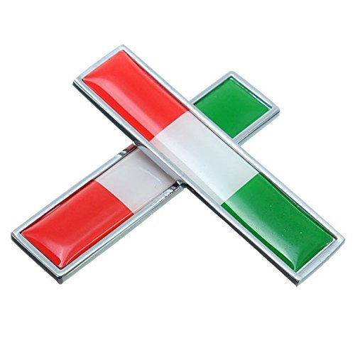 2x Placchetta adesivo metallo flag Bandiera Italia auto moto scooter emblema car