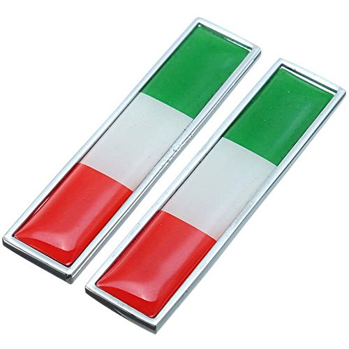 2x Placchetta adesivo metallo flag Bandiera Italia auto moto scooter emblema car