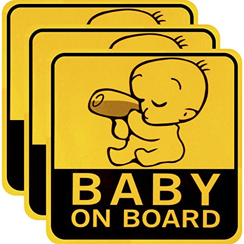 3 Pezzi Baby on Board Auto Adesivi Riflettenti Magnetico Auto Decalcomanie di Sicurezza Segno di Attenzione per il Nuovo Genitore e Bambino