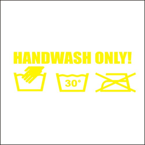 3147__Y Sticker per auto Lavare solo a mano ! ( Yellow)