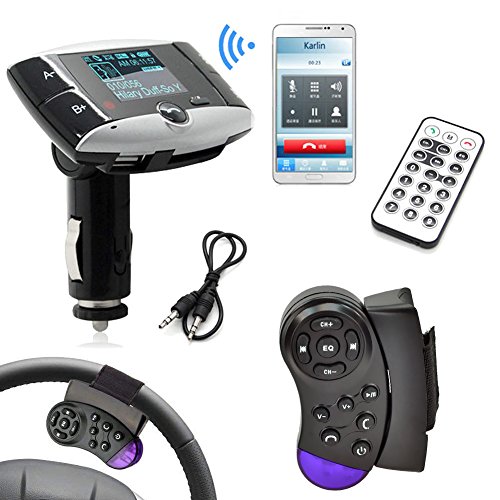 3,5-mm-Audio Car Kit Lenkrad-Steuerung + MP3 Player FM Transmitter Radio-modulatore MMC mit USB SD + Fernbedienung Unterst¨¹tzung Freisprecheinrichtung