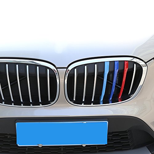 3pcs per X1 F48 2016 – 18 accessori auto griglia anteriore in ABS Trim Decoration sport Stripes emblemi adesivi 3D